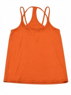 Savvi Quincy Bra Tank NWT Small Orange Strappy Back Built-In Bra Activewear